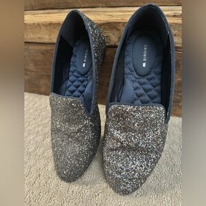 Birdies Blue Glitter Flats